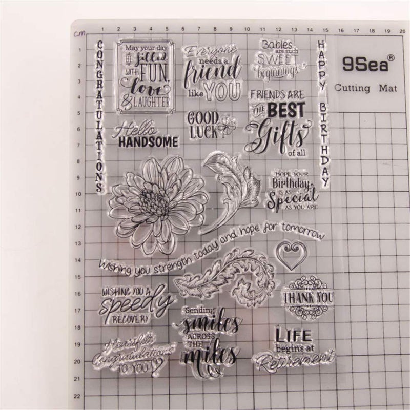 arriettycraft Flowers Leaves Sentiment Clear Stamps for Card Making and Journaling, Birthday Retirements Phrase Silicone Rubber Stamps for Journals Album Scrapbooking Paper Crafts Decoration-A1441 - Image 2